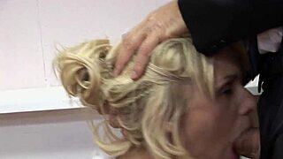 Slutty blonde milf secretary anal fucked hard on desk