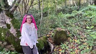he drags teen into forest spanks her roughly fucks pussy cums in mouth she squirts