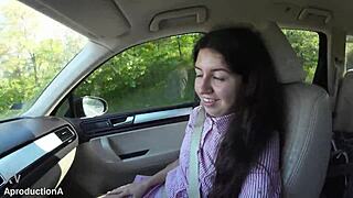 14 hour road trip pee stops clothes ripped wet pussy public