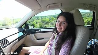 14 hour road trip pee stops clothes ripped wet pussy public