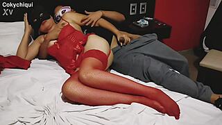 horny cuckold watches as stranger gropes and teases his sexy milf wife up close