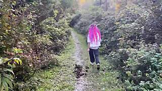 he drags teen into forest spanks her roughly fucks pussy cums in mouth she squirts
