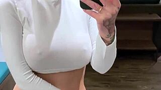 omg this bald big tits girl dancing n touching her hairless pussy masturbating like a total fuck doll 😩💃