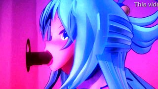 i'm obsessed with konosuba aqua sucking at glory hole