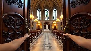 ai ainigma stretches limits in flexible cathedral pose