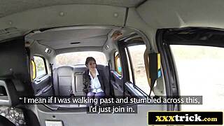Those Enormous Fake Bimbo Titties Tempt Cab Driver to Pound Her