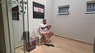 tight clothes cleaning leads to cum mouthful