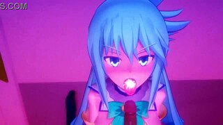 i'm obsessed with konosuba aqua sucking at glory hole
