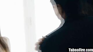 stepmom stepdaughter double teamed by stepuncle's monster cock in taboo threesome orgy