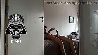 Hidden cam spies guy inhaling blonde's sweaty gym clothes