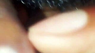 en-chan spreads her ebony pussy lips whispering dirty three-finger clit massage instructions close up
