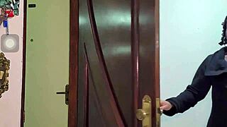 Boyfriend Watches Cuckold Wife Fuck Bent Over with Brazilian Ebony Mover in Home