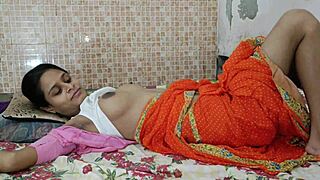 beautiful bhabhi in saree enjoys intimate moments with husband