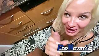 pornovatas - this spanish mom gets surprised in the kitchen by victor bloom's good spanish cock damn