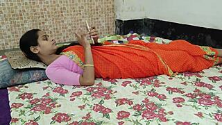 beautiful bhabhi in saree enjoys intimate moments with husband