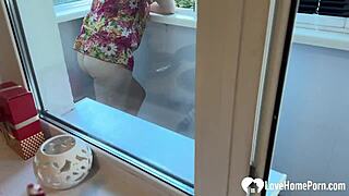 Saggy Tits Slut Sucks Cock in Hotel!