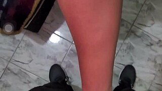 Boyfriend Watches Cuckold Wife Fuck Bent Over with Brazilian Ebony Mover in Home
