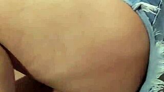 Hey wife, watch this sexy Latina ride old man's huge cock doggystyle creampie?