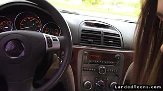 Teen Hitchhiker Rides Huge Cock Outdoor in Public POV!