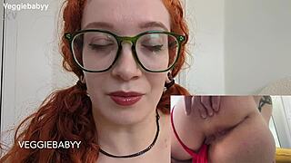 whispering dirty joi spreads pigtail redhead's close-up asshole for fetish