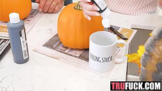 Petite French Halloween Teen Harley Love Pierces Sucks Big Cock Hardcore POV