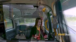 russian taxi slut bends for public backseat anal creampie