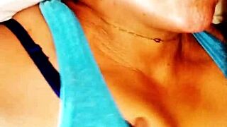 mature 70yo milf drops by post-gym for my deepthroat blowjob treat