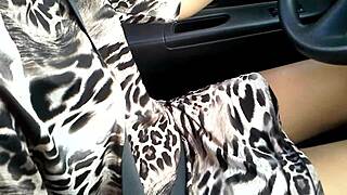 Blonde Housewife Fingers Pussy While Driving Car