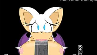 Rouge sneaks in shadows for huge cock suck!!