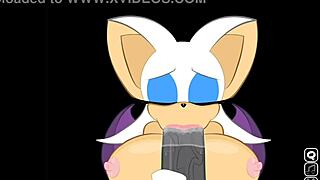 Rouge sneaks in shadows for huge cock suck!!