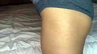 Extra tiny barely legal teen hides puffy pussy and small tits in panty bank