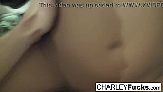 charley dives into naughty threesome with blowjobs and cumshots