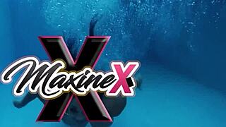 sexy maxine x slips into lingerie licks her wet pussy then squirts hard on cam before orgasmic fuck