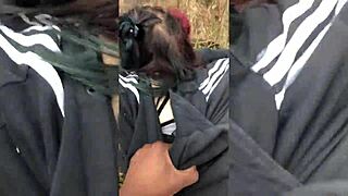 Emo girl bends over for thrill in public park