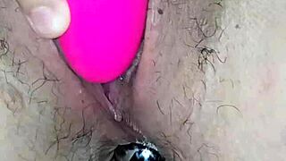 Horny mexican prostitute masturbates pussy with big toys