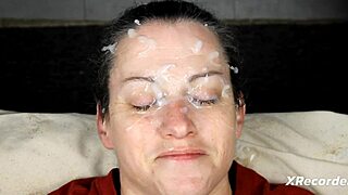 Brunette Amateurs in Eye-Filling Bukkake Blowbang Facial Cumshot Compilation