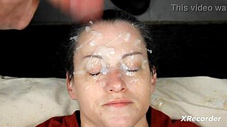 Brunette Amateurs in Eye-Filling Bukkake Blowbang Facial Cumshot Compilation