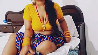 Naughty Indian bhabhi rides dever cowgirl with dirty talk wet pussy