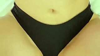 Adorable asian teen vibrates tight pussy dirty talking to cum
