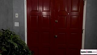 Small tits stalker rims petite lesbian's ass then licks hairy beaver