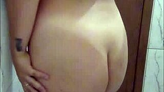 shower bath makes me rub huge tits to wild orgasm!