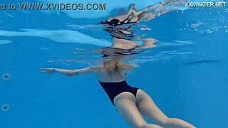 Mimi Cica strips naked by the pool for you