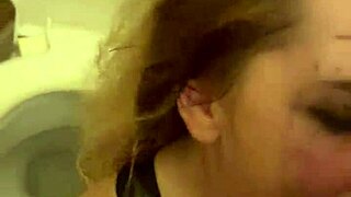 this toilet piss whore gulps down fresh cum loads