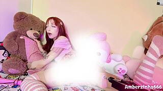 hey check this cute goth redhead brazilian riding her sex machine wild