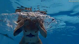 Mimi Cica strips naked by the pool for you