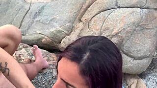 damn gaucho slurps that flipped thong 😍 big tits latina outdoor cuckold blow