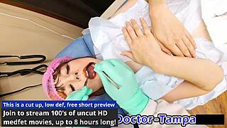 Dr Tampa Checks Petite Nurse Patient In Gloves
