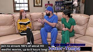 Dr Tampa Checks Petite Nurse Patient In Gloves