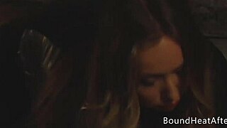 sexy lesbian slave with big natural tits gets fingered by mistress