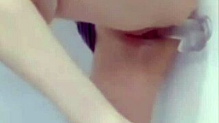 Asian beauty shows perfect body during solo play